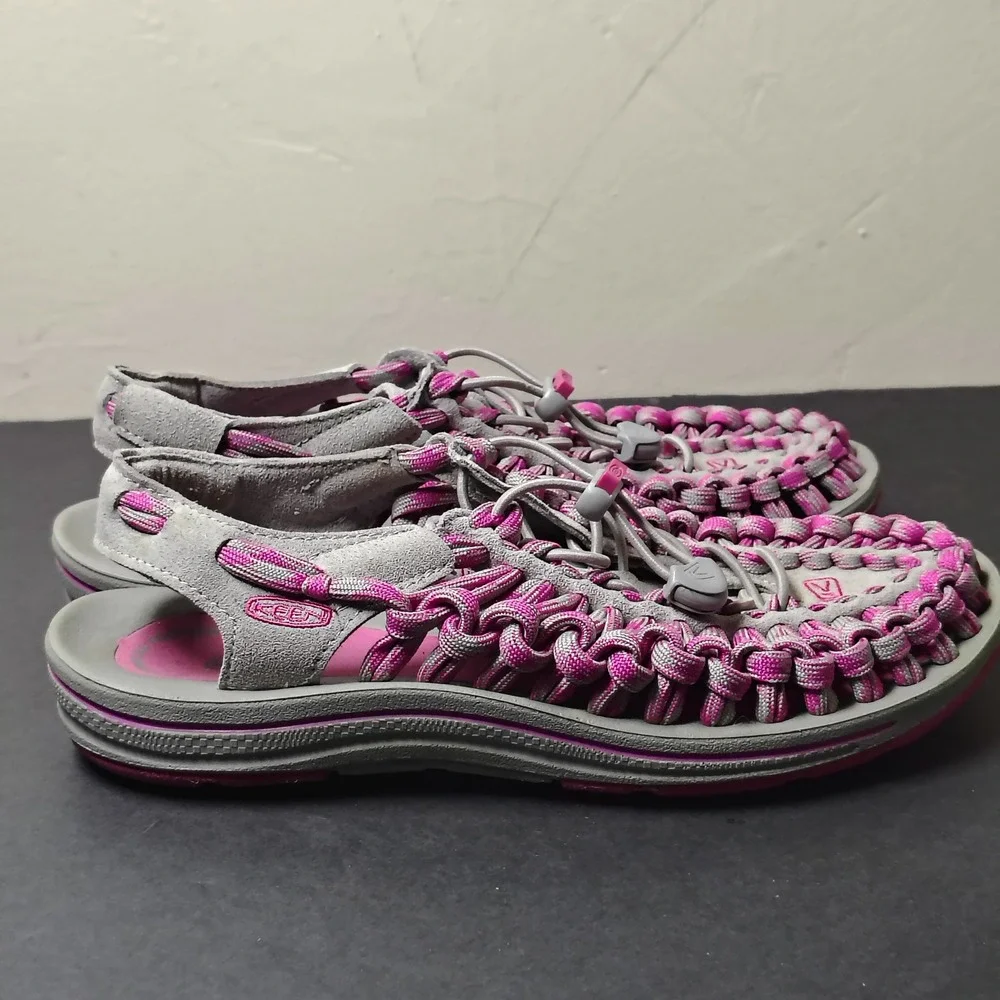 Keen Sandals Womens 7.5 Gray Pink Uneek Cord Outdoor Hiking Water Shoes
